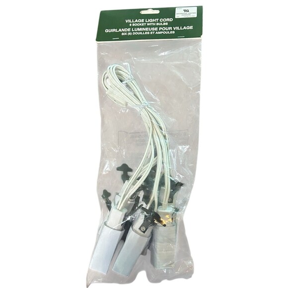 Dept 56 6 Socket C7 Light Cord w/ Bulbs for Christmas Halloween Houses Buildings - Picture 5 of 5